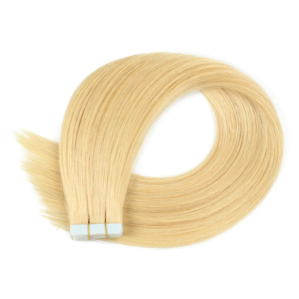 Factory wholesale wig blonde real human hair tape wig 16 inch #24 Straight wig