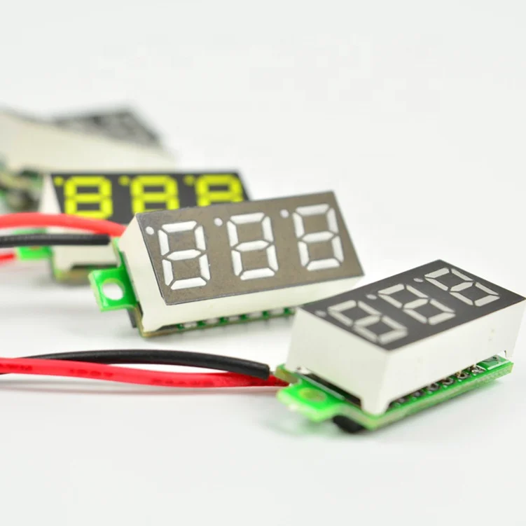 DC Voltage Meter Customizable Digital Voltmeter Two-Wire DC Voltmeter Battery Voltage Meter 0.28 Red LED Display
