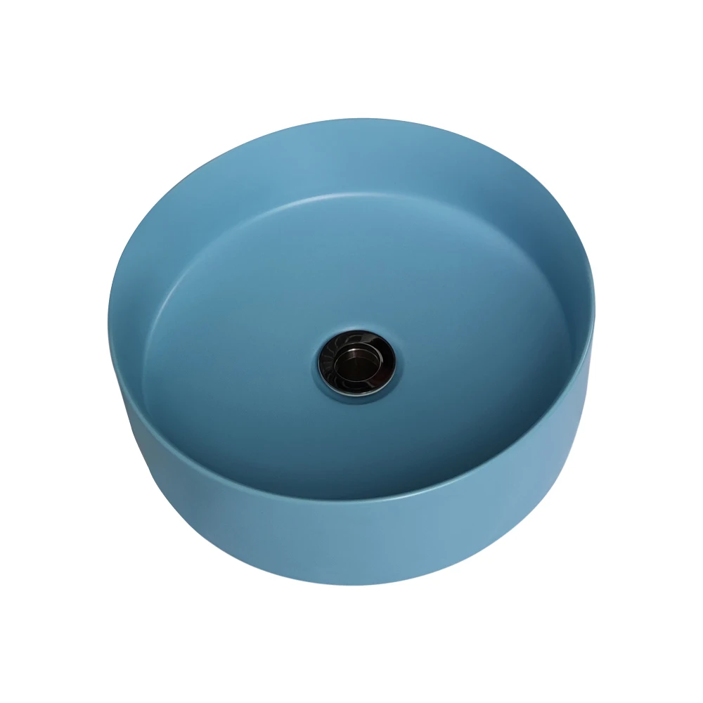 ceramic countertop blue color table top bathroom hand wash basin