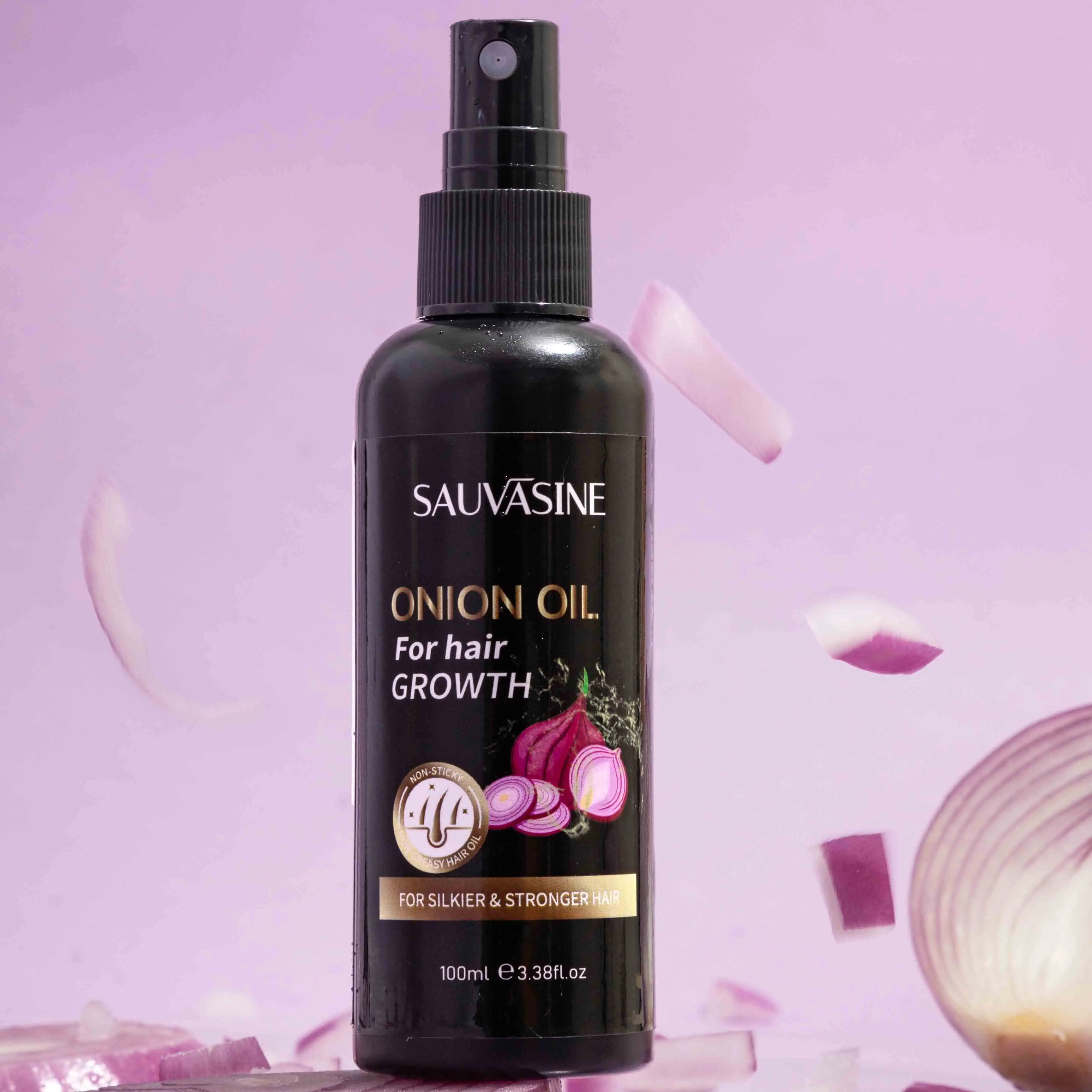 Privae label pure vegan organic nourishing repairing hair-loss prevention healthy hair growth care onion oil for hair growth