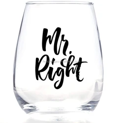 Wholesale Customized Cute Wedding Gifts Decaled Stemless Wine Glass and Beer Glass Combo - Engagement Gift for Couples