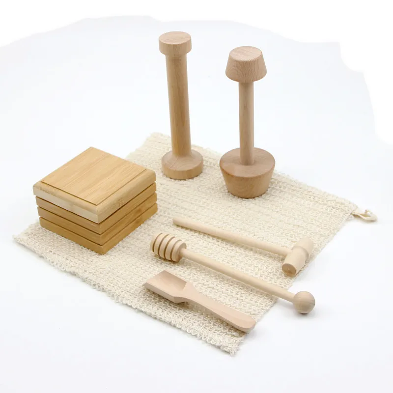 Eco-Friendly Double Side Tart Tamper Pastry Pusher Wooden Eggtart Mold for Eggtart Mold Wholesale