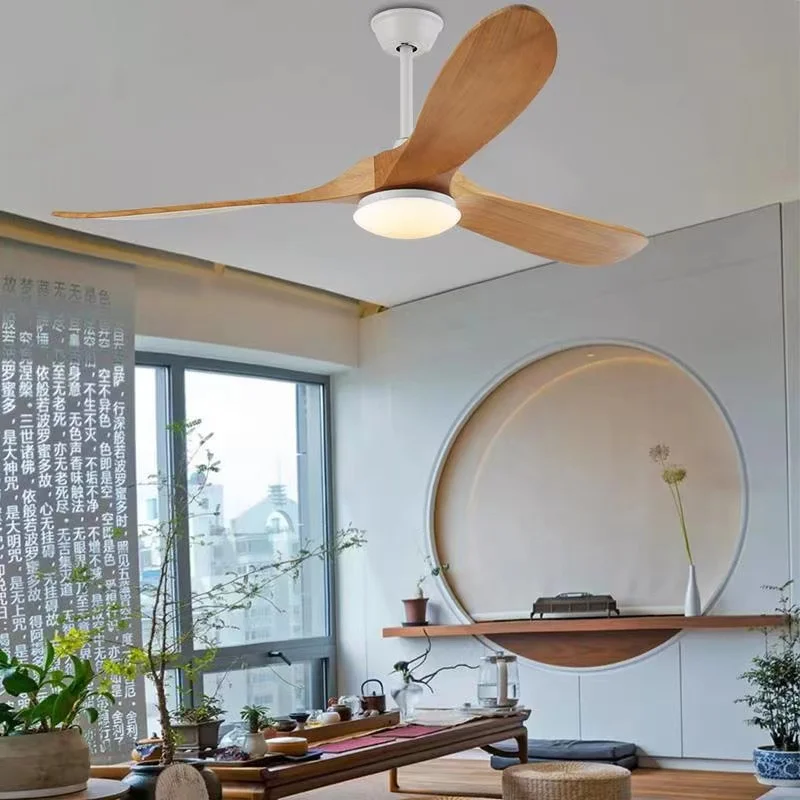New style Nordic Luxury 52 Inch Solid Wooden 3 Blade Modern Dc Motor Mute Ceiling Fan No Light