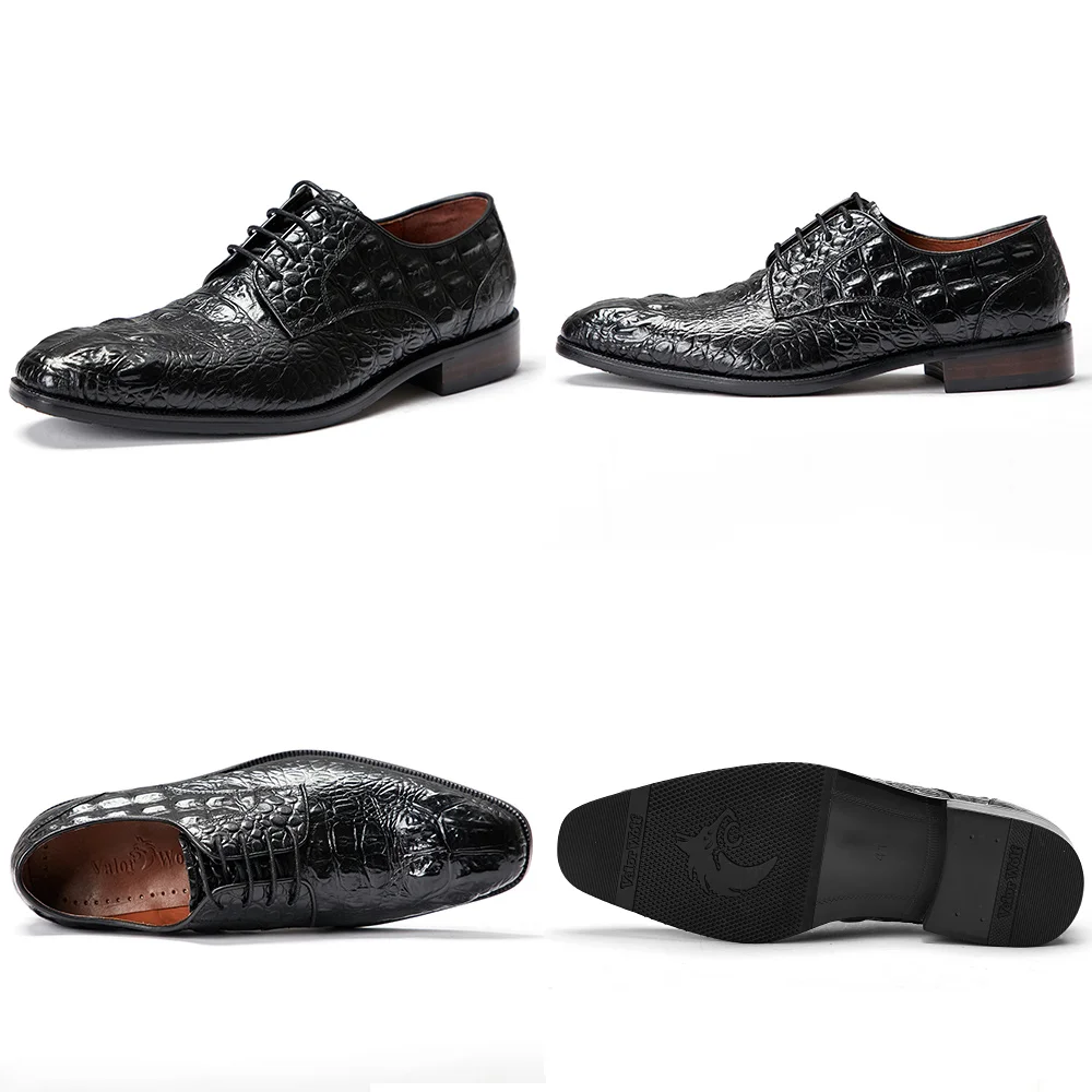 
new latest style crocodile pattern leather shoes fahion design and high quality business shoes low cut genuine leather shoes 