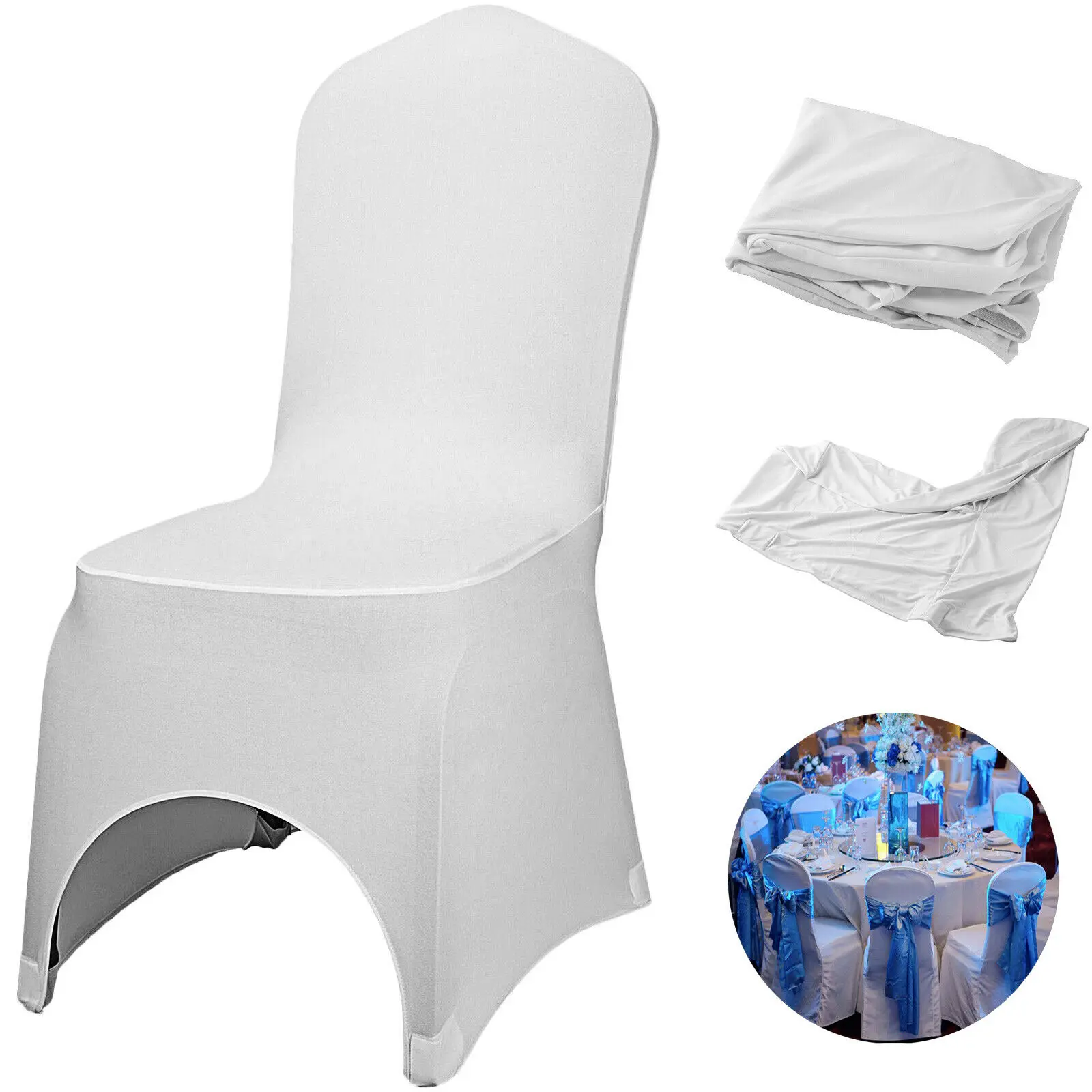 50 100Pcs Wedding white Chair Covers Spandex Stretch Slipcover for Restaurant Banquet Hotel Dining Party Universal Chair Cover