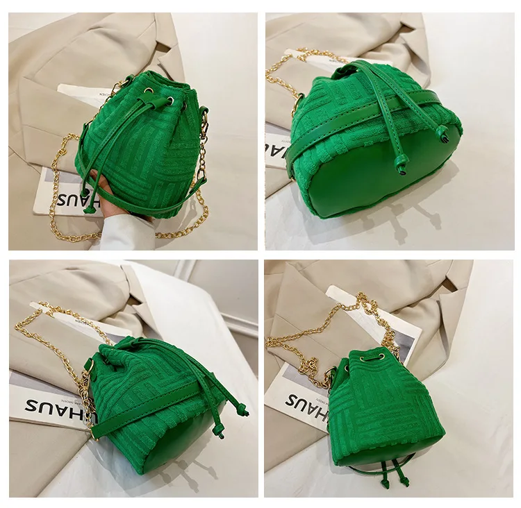 2022 Wholesale Ladies Famous Brand Luxury Leather Sling Handbags Drawstring Printed Custom Logo Bucket Bag Women Hand Bags