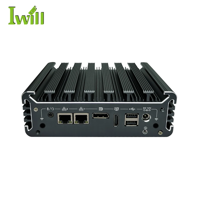 Fanless embedded mini pc Iwill N3122 i5 7360U Dual core 2*2.5G LAN Linux mini pc with 1*SIM slot 6*USB