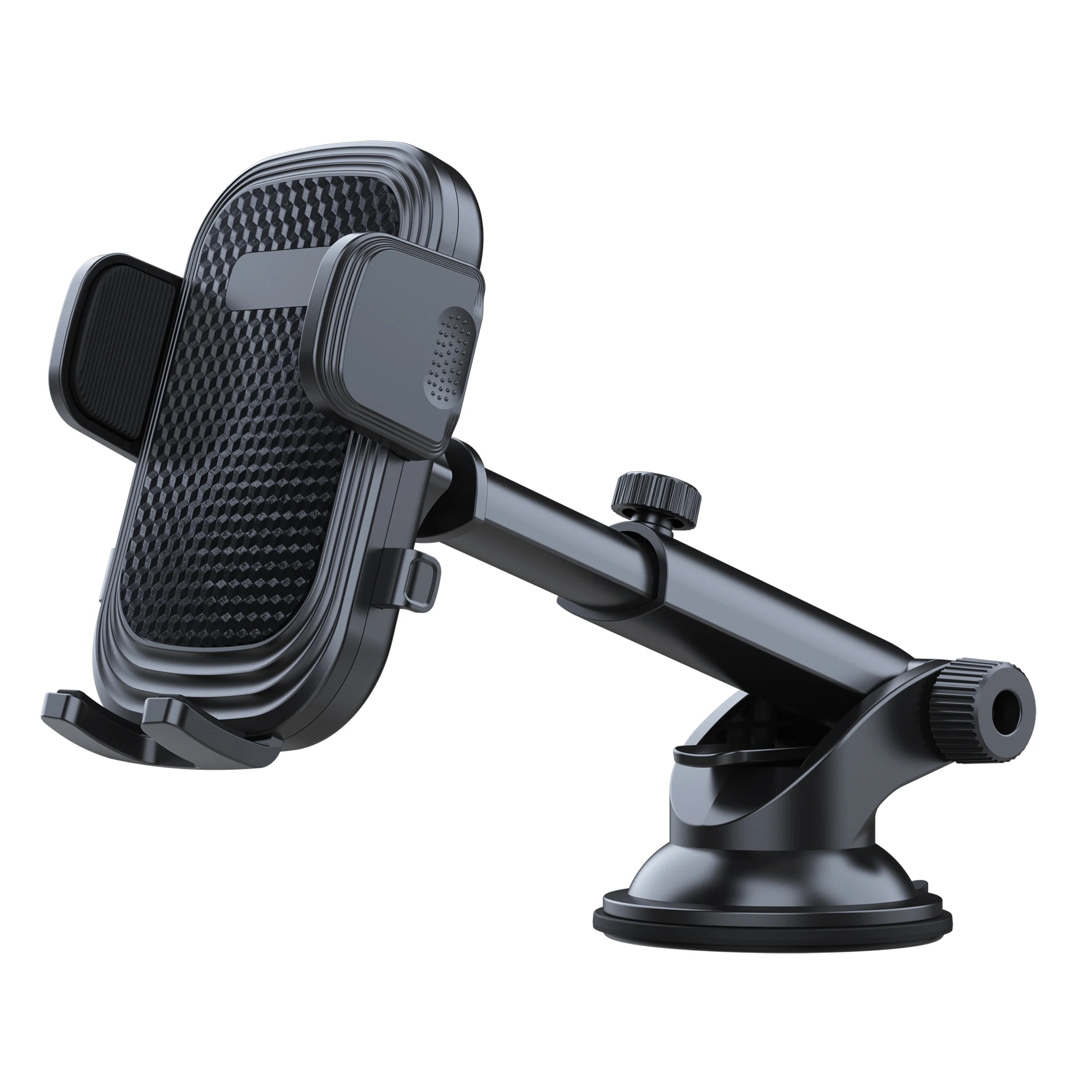 2022 New Car Phone Holder Dashboard Sucker Mount Telescopic Long Arm Stand One-Click Release Socket with Retractable Clamp Arms