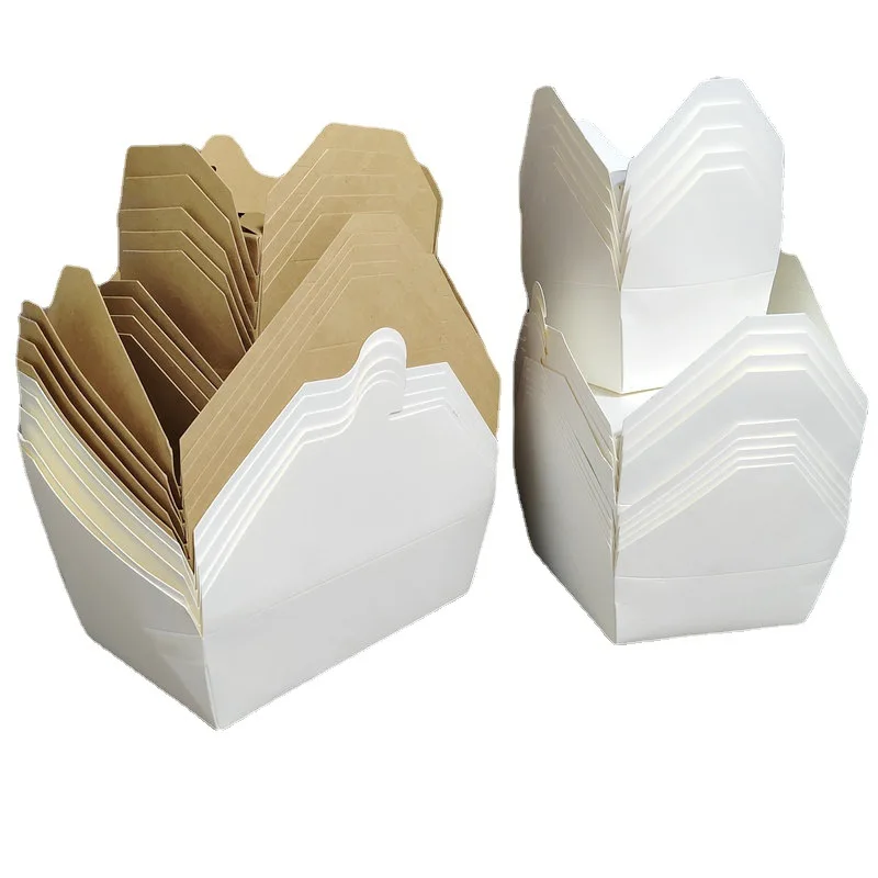 Custom logo printing disposable kraft paper takeaway container food packaging round kebab doner pasta noodle boxes