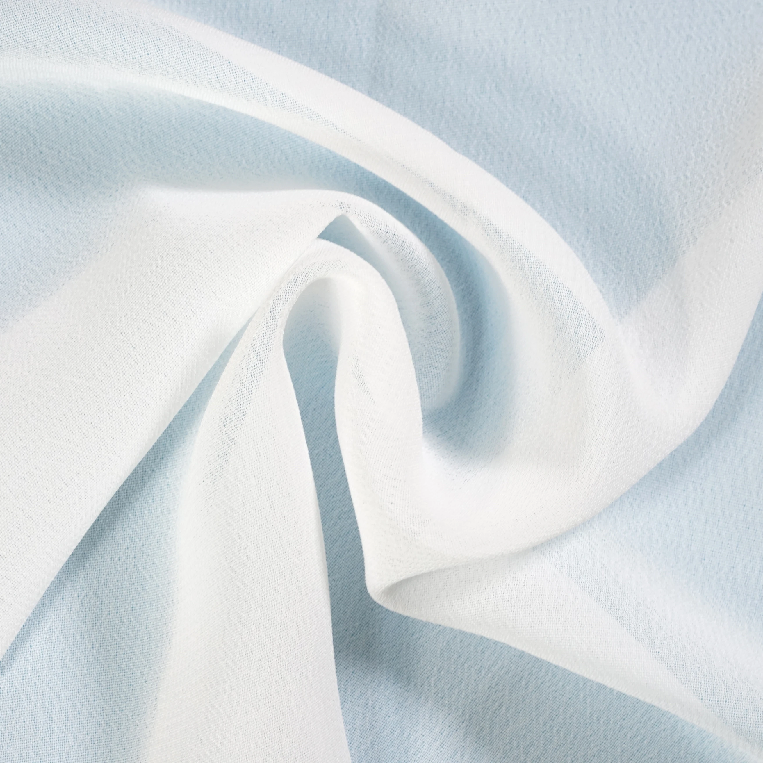 
China supplier garment 150D white 100% polyester plain chiffon fabric for wedding 
