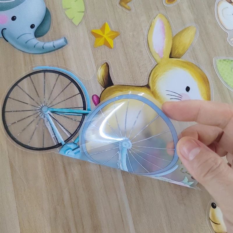 Good Quality cute animals bicycle decorative kids room wall stickers