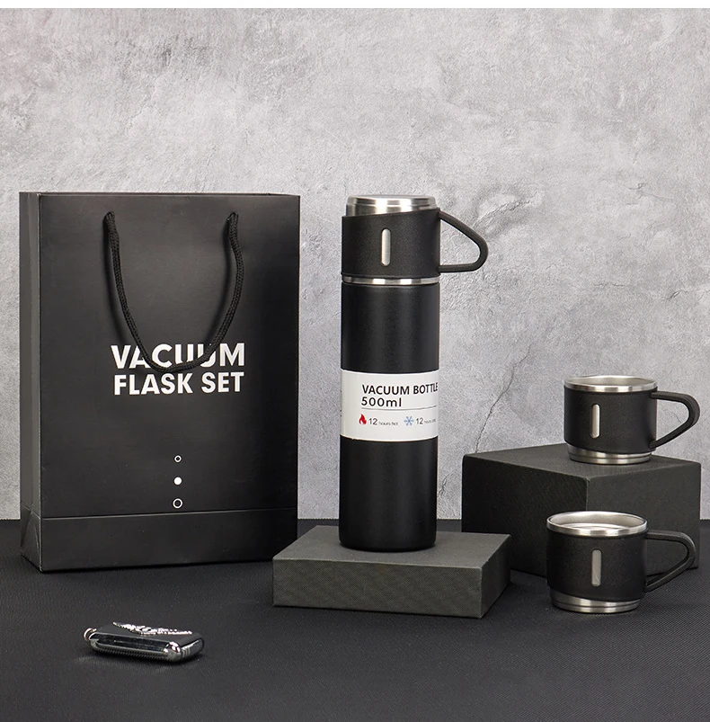 Double wall insulated stainless steel vacuum flask thermos gift set universal custom mini tea coffee car thermos mug for kids