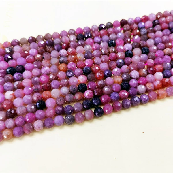 Wholesale Natural  Smooth Charm Gemstone Faceted Ruby Loose Stone Beads For Jewelry Making