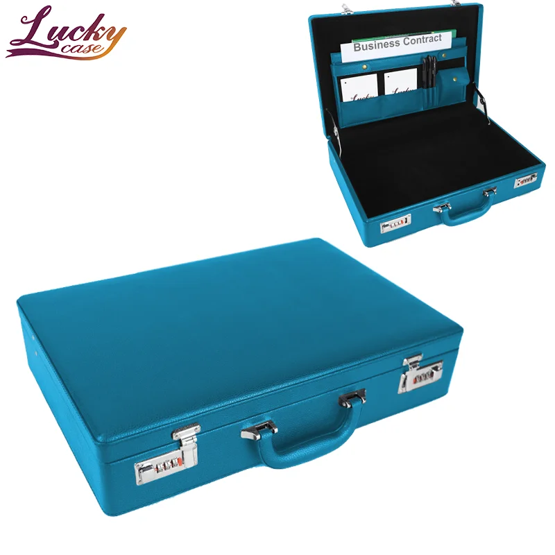 Portable PU Leather Briefcase Business Bag  Large Space Laptop Case Document Storage Customized Briefcase