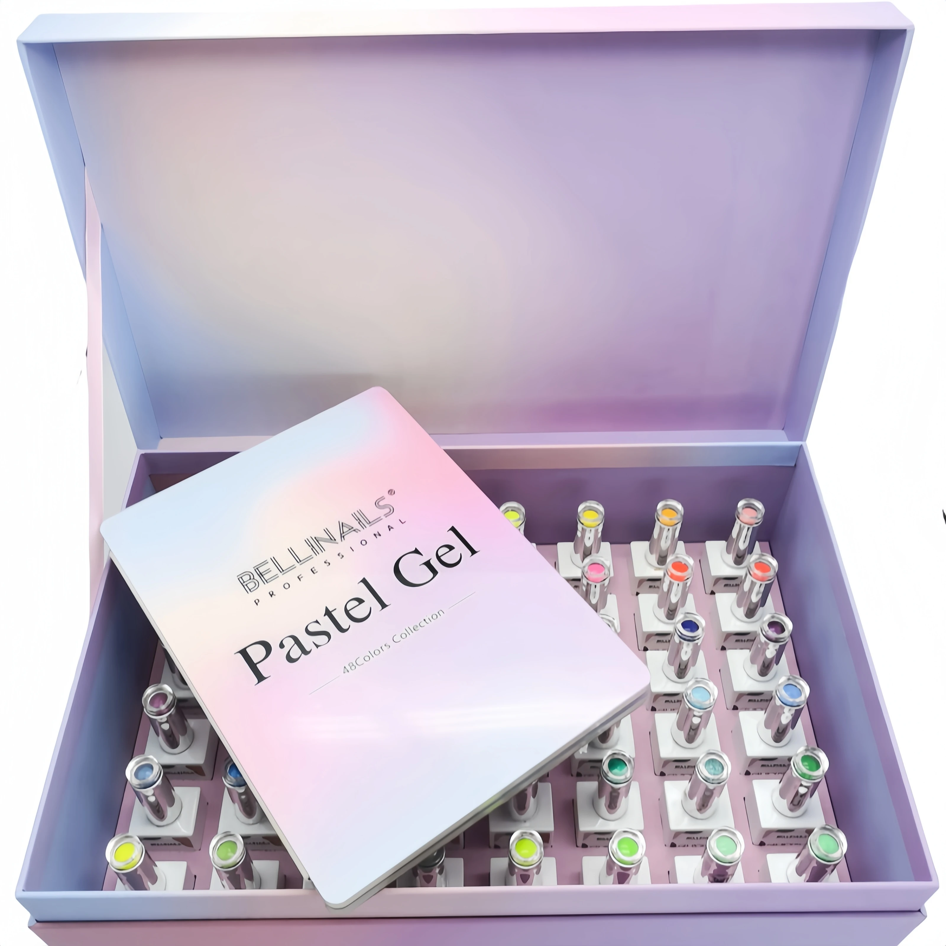 Bellinails nail supplies salon free nail box book design pastel collection nail gel polish set OEM custom hema free gel polish
