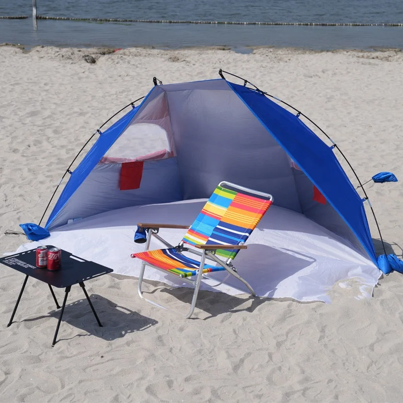 Портативная Пляжная палатка UPF 50 +, легко устанавливаемая Солнцезащитная палатка для 2-3 человек, защита от УФ лучей, пляжный солнцезащитный Зонт Cabana, пляжный зонт с навесом
