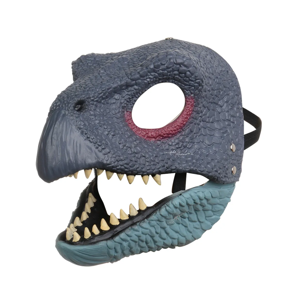 2022 Movie Kids Latex Animal Mask Halloween Dino Moving Jaw Realistic Dinosaur Head Mask Moving Jaw Therizinosaurus Mask