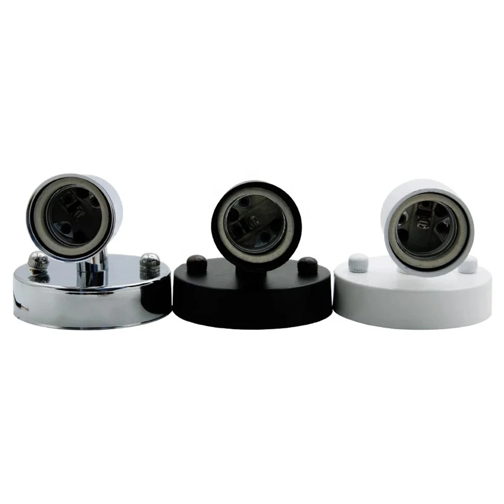 Universal 180 Degree Steering E14 E27 Lamp Holder High Temperature Resistant Ceramic Screw Base 80mm Straight Plate