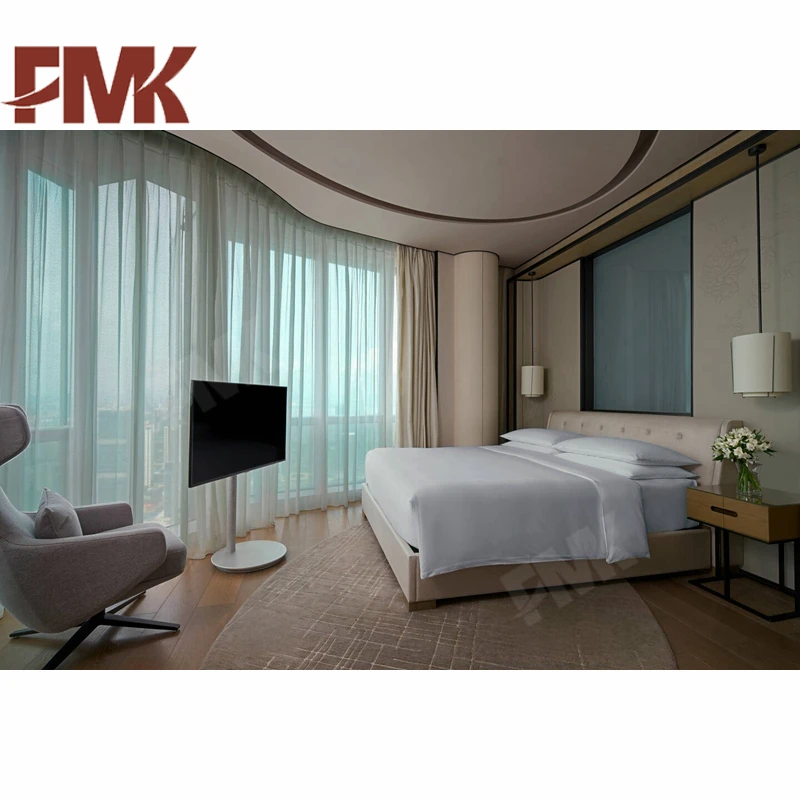5 Star Hotel Bed Room Furniture With Bedroom Set For Marriott Project