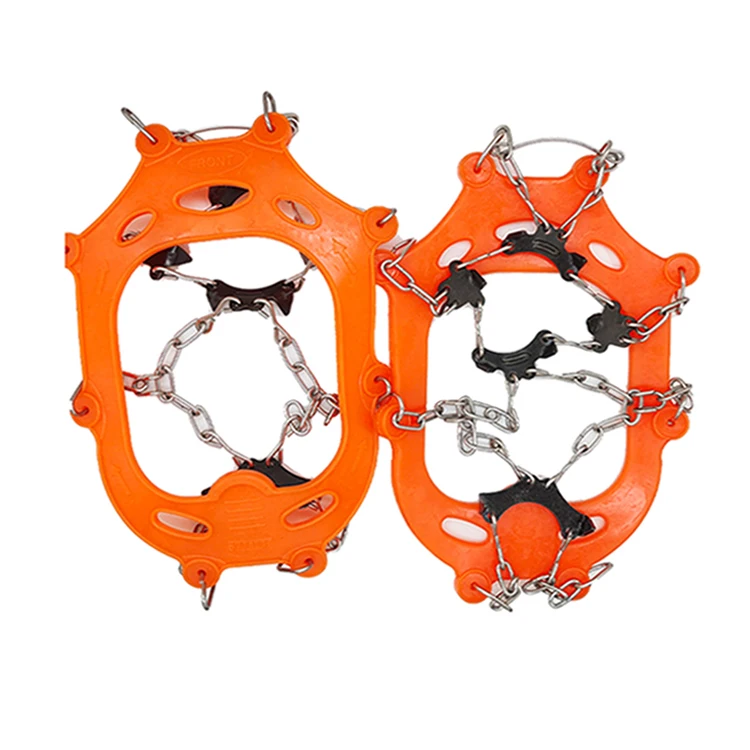 ORIENT Traction Cleats, Anti Slip 10 Teeth Stainless Steel Durable Silicone Crampons,Mountaineering Ice Snow Grips Snow Cleats