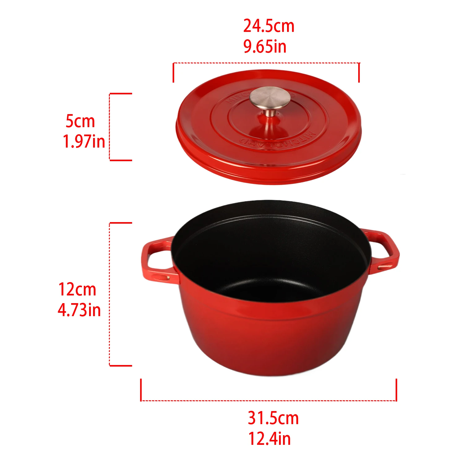 High-quality enamel pot dutch oven cast iron pot Support microwave heating