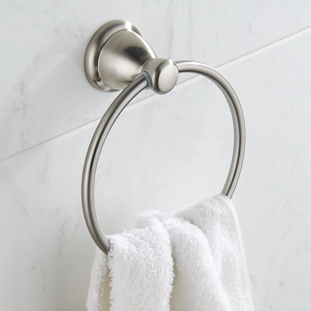 
5-Piece Bath Hardware Satin Nickel Towel Bar Bathroom Accessory Set 