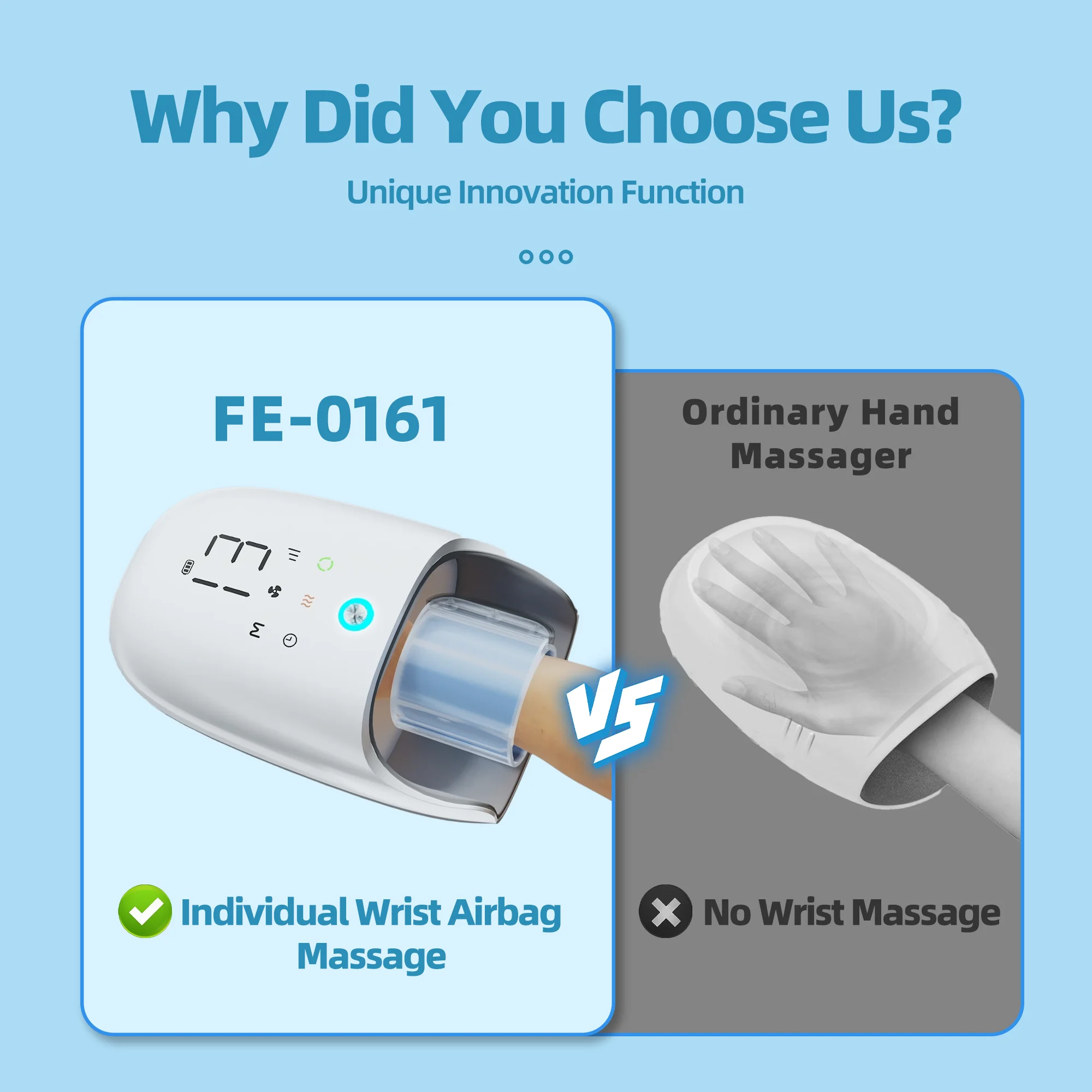 cooling wireless cordless vibrating shaped splints arthritis roller hand massage hand machine for hand with heat and compression