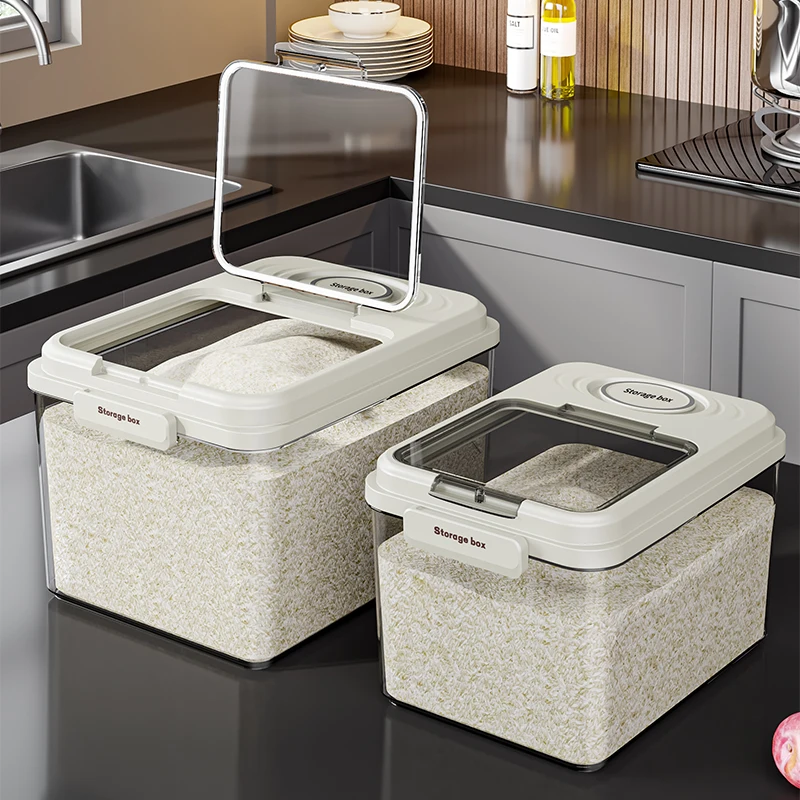 Chinese Steel and Plastic Vacuum Rice Container Dispenser Folding Food Container for Kitchen Storage