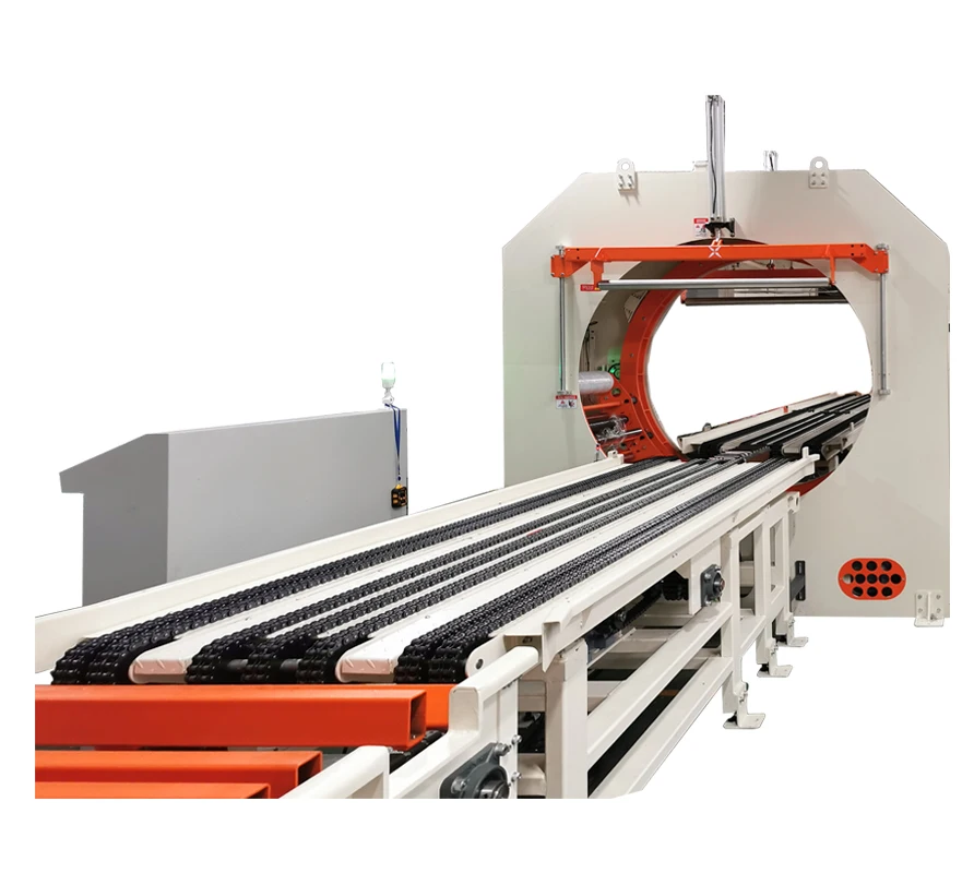 
High speed Horizontal Stretch wrapping machine stretch wrapper with double film carriage for large long product 