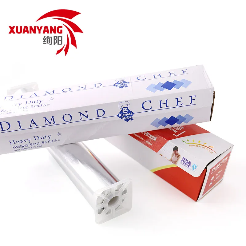 450mm width 300m length household food grade aluminum foil with cutter Packaging foil roll