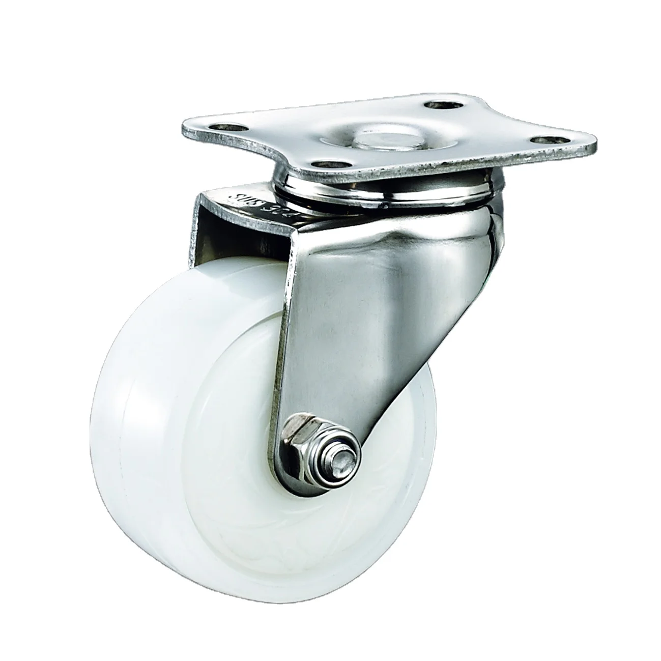 50mm light duty stainless steel swivel white nylon caster wheels