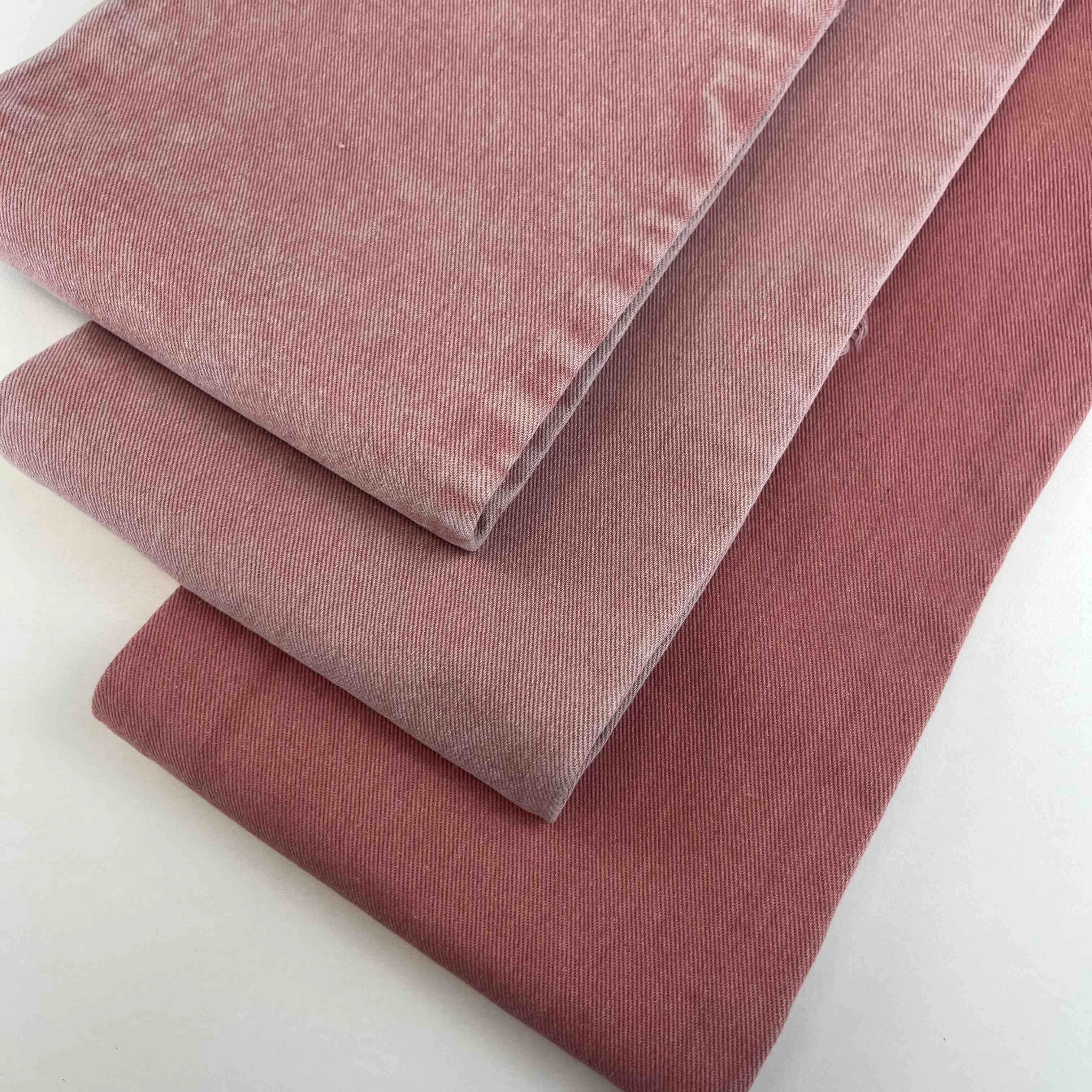 Pink Color Denim Jeans Fabric Cotton Polyester Blended Non-Elastic Woven Twill Pink Denim Fabric