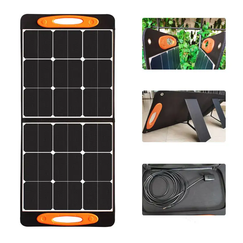 Folding Solar Panel Solar Panel Mount Portable 100W Paneles Solares 100 Watts Plug And Play