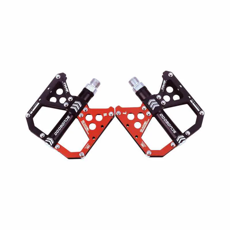 Bicolored aluminum cycling / bicycle foot pedals for MTB bike