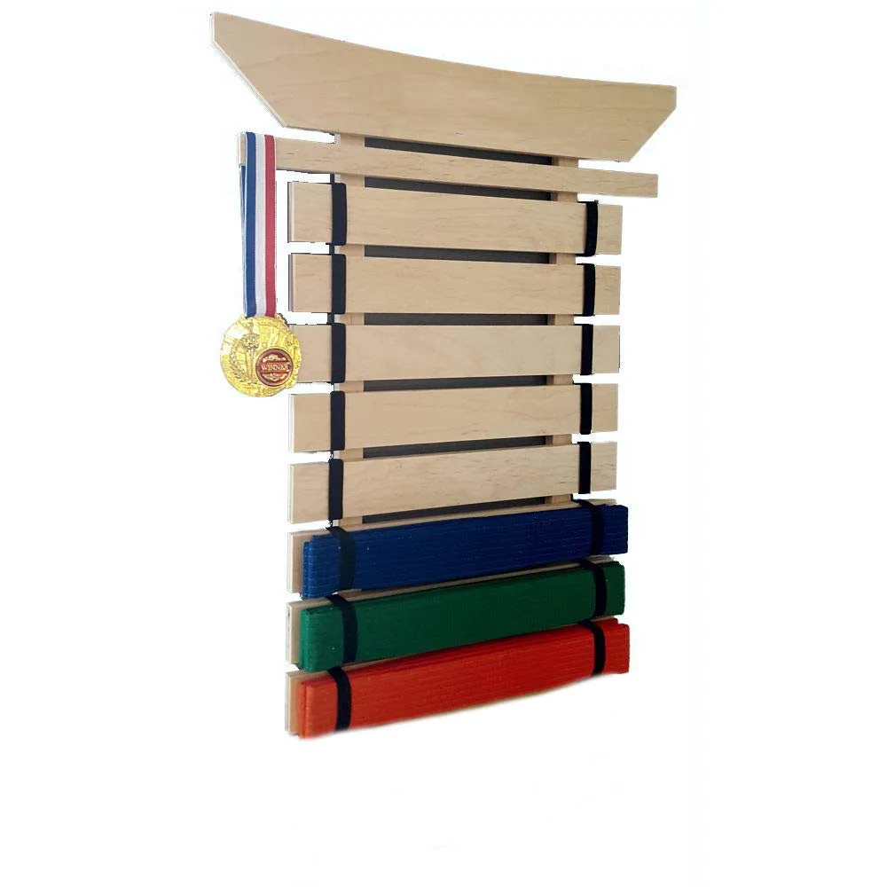 Martial Arts Belts Personalized Taekwondo Karate wooden Belt Display racks for 8 Belts