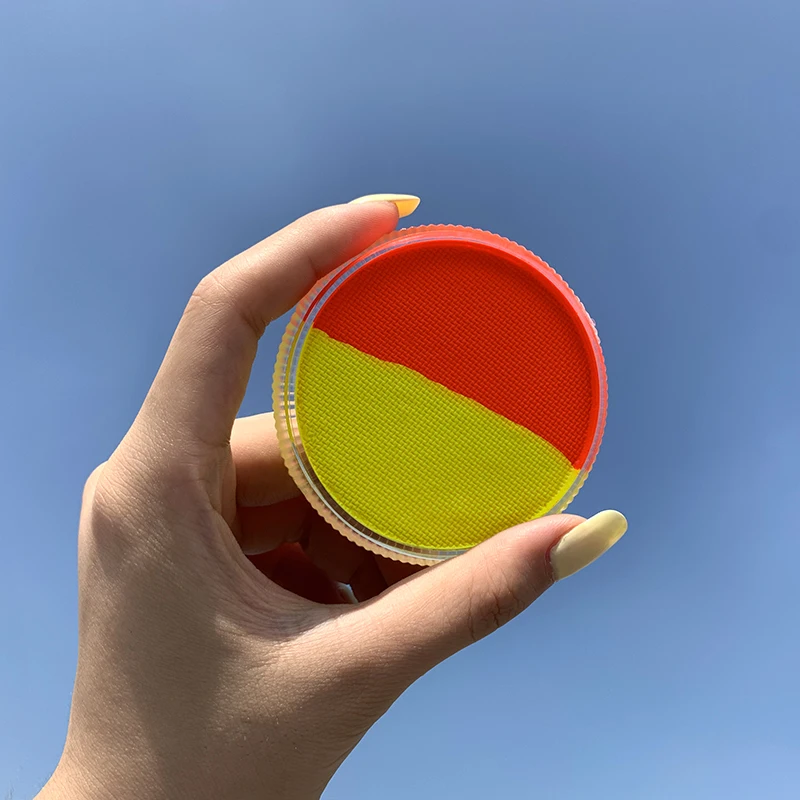 Golden Phoenix 30g Water activated cream double color uv neon pastel split eye shadow cake Makeup cosmetic vegan eyeshadow