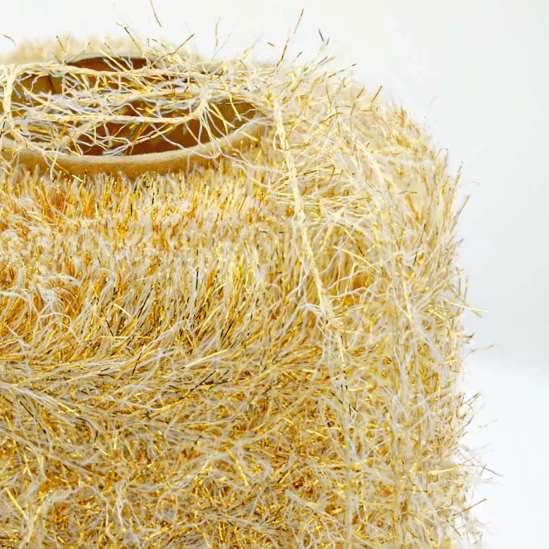 Wholesale Flash yarn 60% Polyester 40% Metallic Dazzling Clothes Fancy Feather Yarn