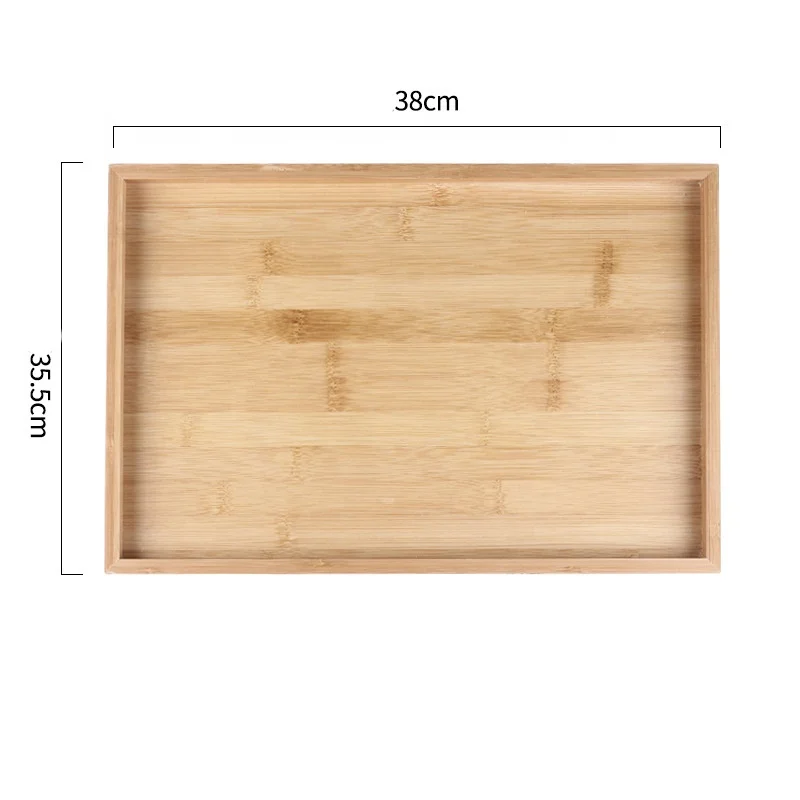 Large Bamboo Serving Tray Rectangular Fruit Bread Hotel Serving Dish Decorative Coffee Tea Platter Dinnerware Cake Plate