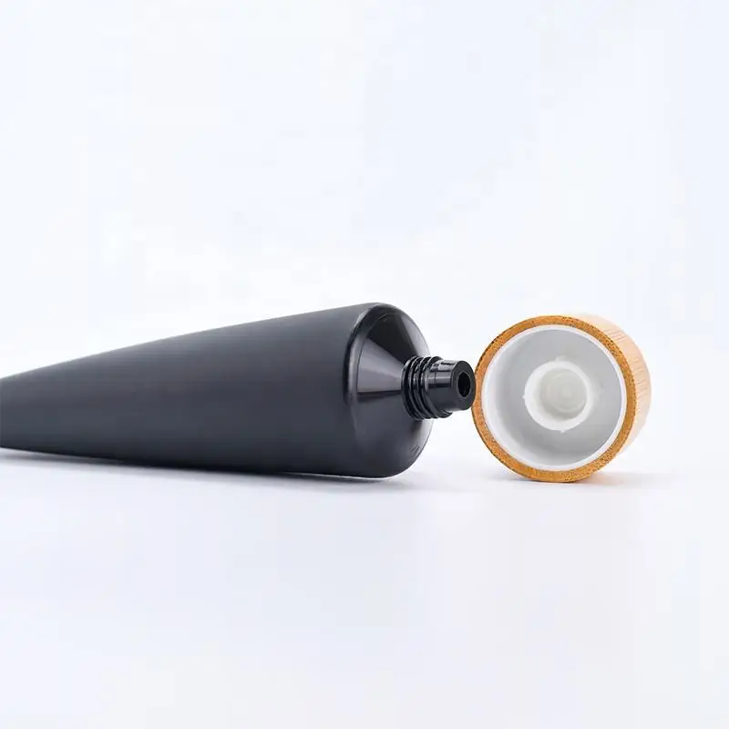 Custom Skincare  Body Lotion  Plastic Hose Soft Cosmetic Hand Cream Packaging Squeeze Tube With Bamboo Lid