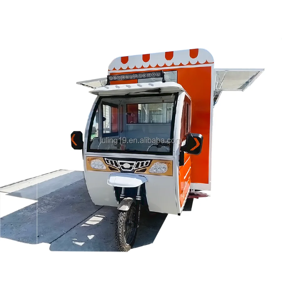 
mobile food trailer Chinese food van trailer BBQ fast food truck cart with porch 