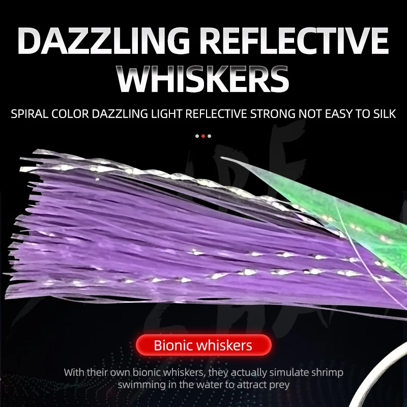 Mixed Luminous Sabiki Rigs Saltwater Mackerel Feathers Fish Skin Flasher Lures Bait Rigs