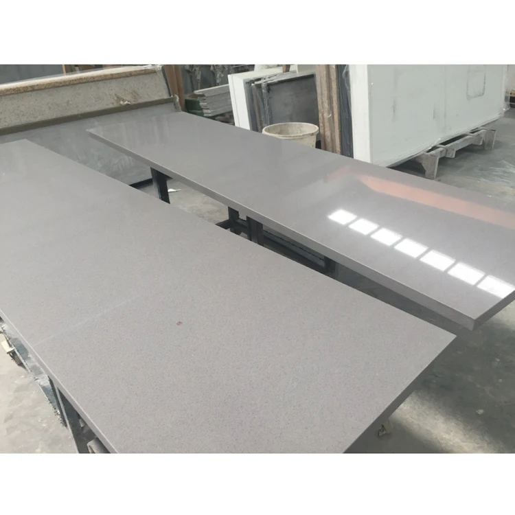 Hotel Engineered Stone Prefab 3cm Kitchen Quartz Worktops Dark Gray Quartz Stone Countertop