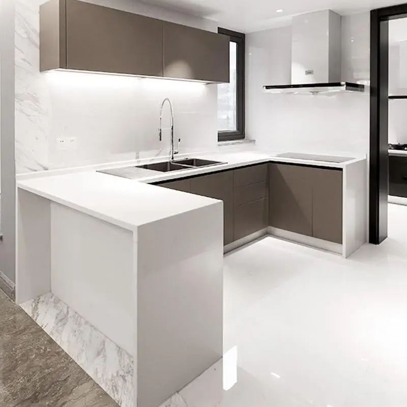 NICOCABINET Customaztion Singaporean Design High Gloss Finish Different Color Options Small Family Kitchen Cabinet