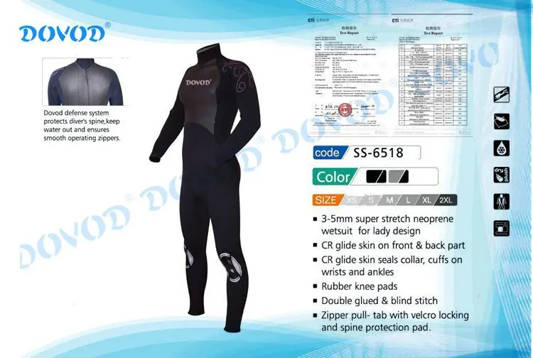 Супер эластичный неопреновый костюм для дайвинга DOVOD 3-5 мм, костюм для женщин