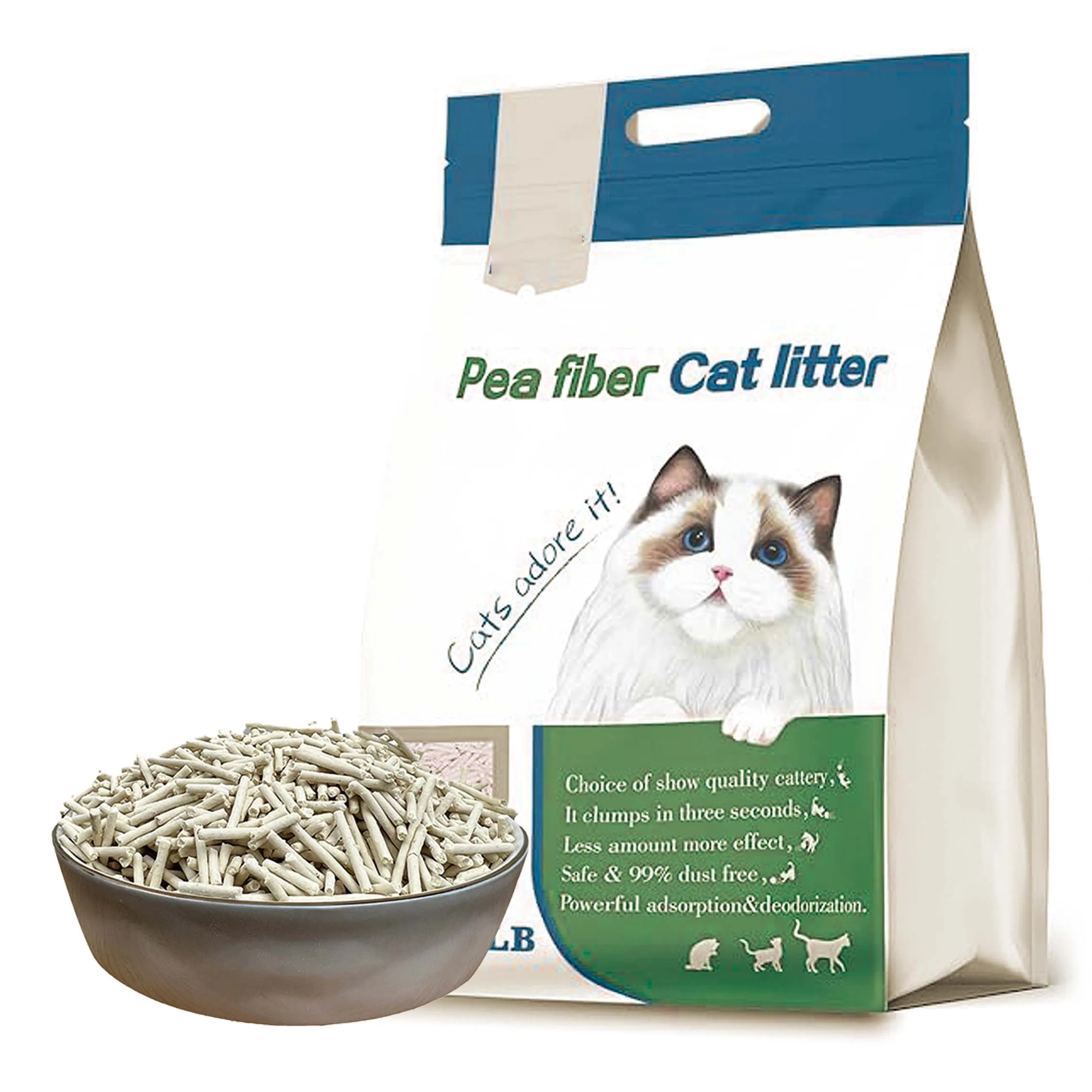 Factory Hot Sale Soy Fiber Cat Litter Tofu Eco-friendly Highly-absorbent Low Dust Antibacterial Deodorizing Tofu Cat Sand