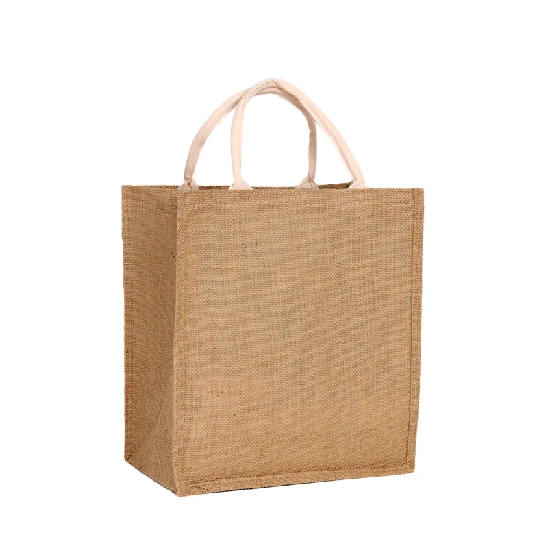 100% jute beach fabric flood control shopping bag with sap colorful handles sofa fabric for plants seed
