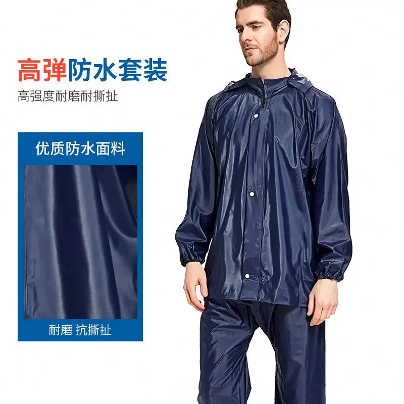pvc raincoat Yellow water proof heavy duty rain coat for adults mens long raincoat polyester raincoat