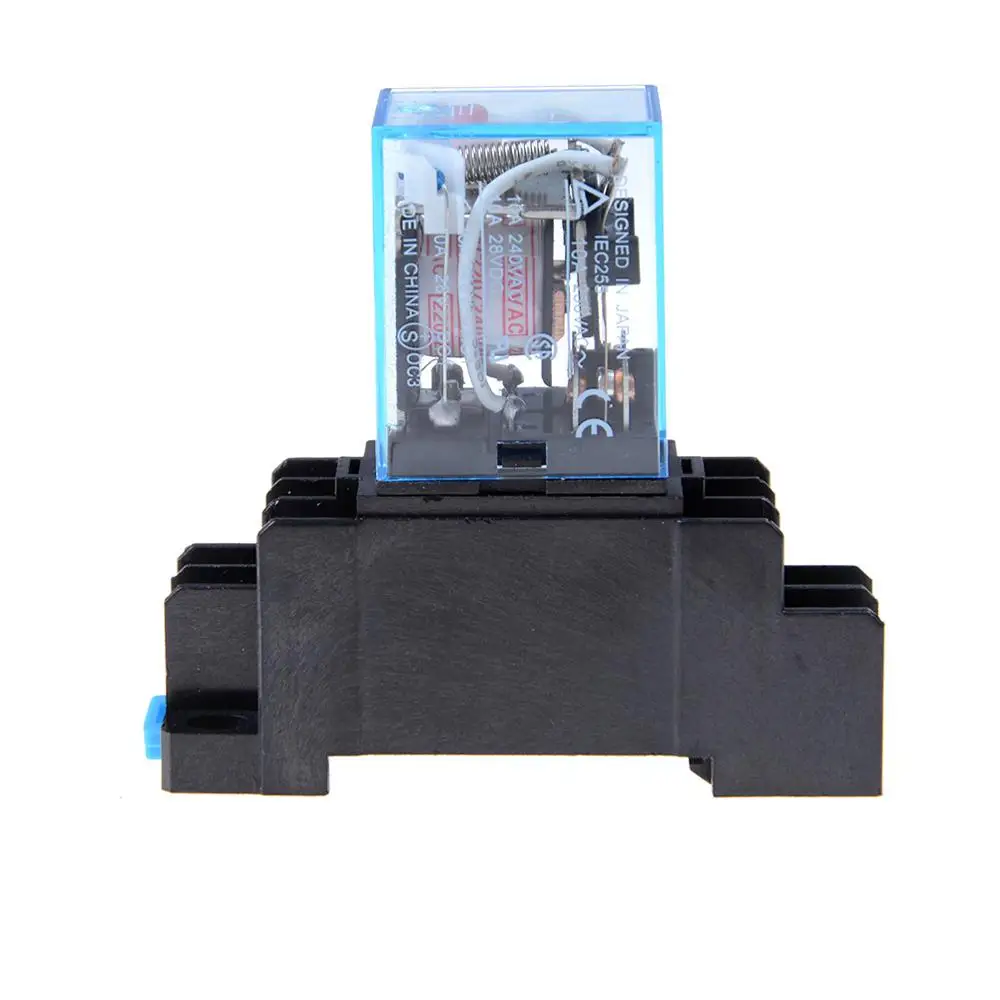 220/240VAC Coil power relay LY2N-J DPDT 8 Pin 10A 240VAC Miniature Relay JQX-13F With PTF08A Socket Base