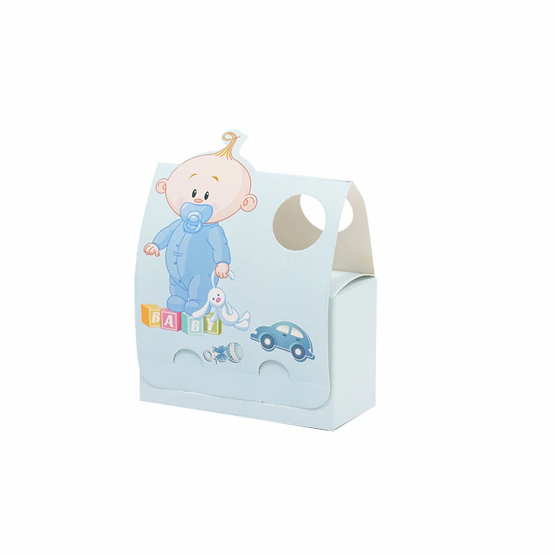 Pocket-shaped cute candy gift box with open holes that can be worn on a string for an eco-friendly baby birthday gift box YR-038