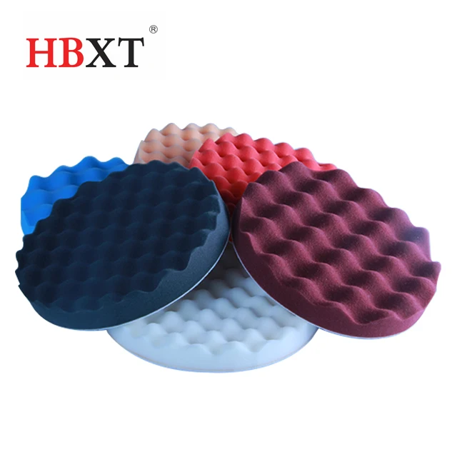 7' 180mm Blue Finish Polishing  Pads Microfiber Pad Waffle Buffing Pads, Foam Polish Pad for Compounding, polish and waxing